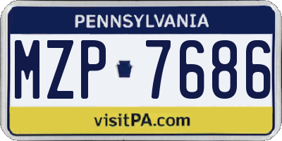 PA license plate MZP7686