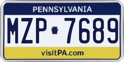 PA license plate MZP7689