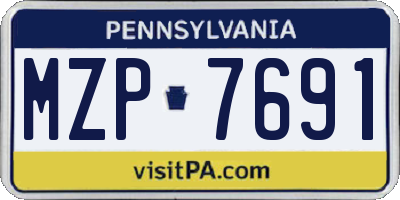 PA license plate MZP7691