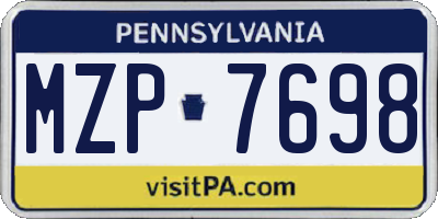 PA license plate MZP7698