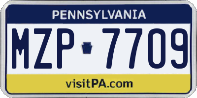 PA license plate MZP7709