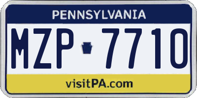 PA license plate MZP7710