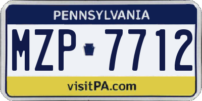PA license plate MZP7712