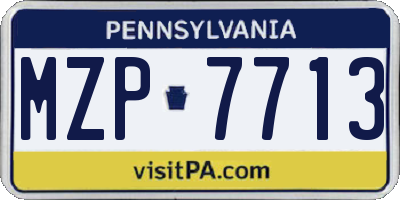 PA license plate MZP7713