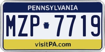 PA license plate MZP7719
