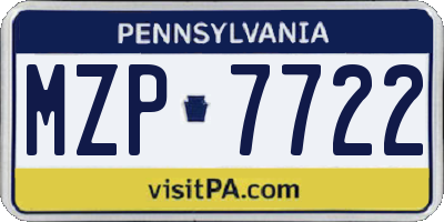 PA license plate MZP7722