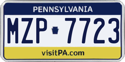 PA license plate MZP7723