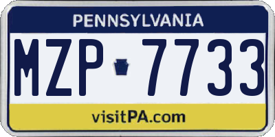 PA license plate MZP7733