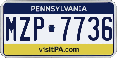 PA license plate MZP7736