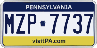 PA license plate MZP7737