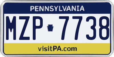 PA license plate MZP7738