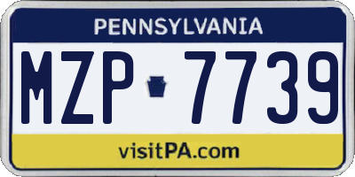 PA license plate MZP7739