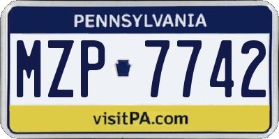 PA license plate MZP7742