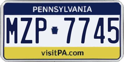 PA license plate MZP7745