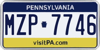 PA license plate MZP7746