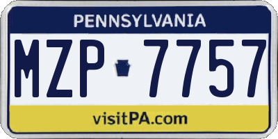PA license plate MZP7757
