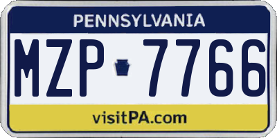 PA license plate MZP7766