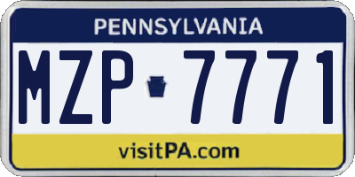 PA license plate MZP7771