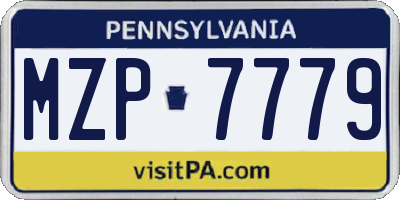 PA license plate MZP7779