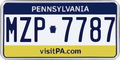 PA license plate MZP7787