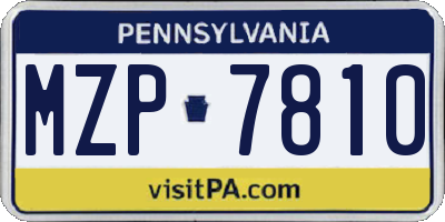 PA license plate MZP7810