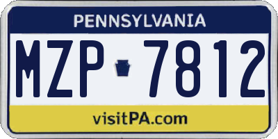 PA license plate MZP7812