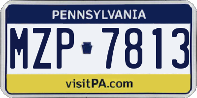 PA license plate MZP7813
