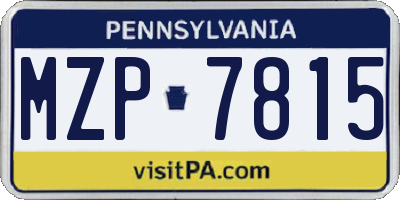 PA license plate MZP7815