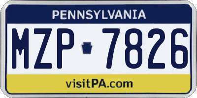 PA license plate MZP7826