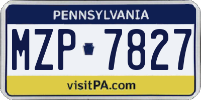 PA license plate MZP7827