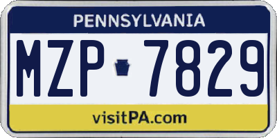 PA license plate MZP7829