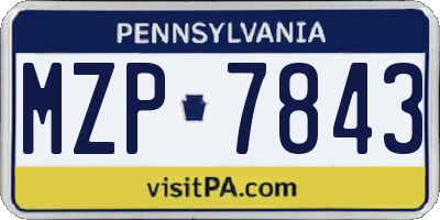 PA license plate MZP7843