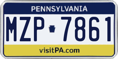 PA license plate MZP7861