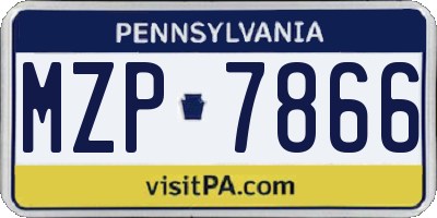 PA license plate MZP7866