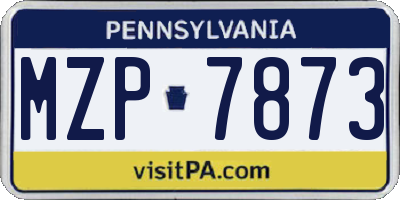 PA license plate MZP7873
