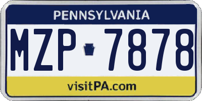 PA license plate MZP7878