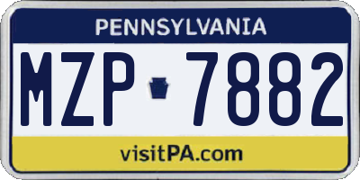 PA license plate MZP7882