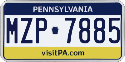 PA license plate MZP7885