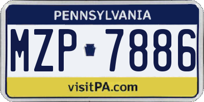 PA license plate MZP7886