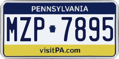 PA license plate MZP7895