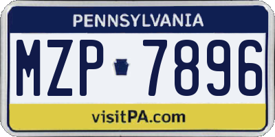 PA license plate MZP7896