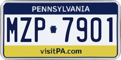 PA license plate MZP7901