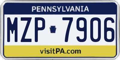 PA license plate MZP7906