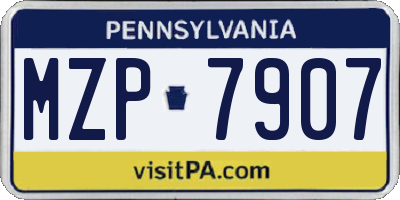 PA license plate MZP7907