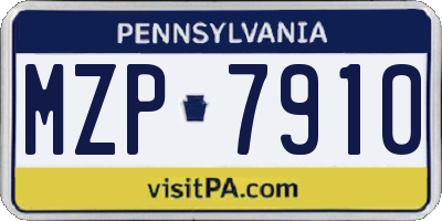 PA license plate MZP7910