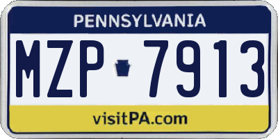 PA license plate MZP7913