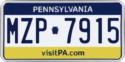 PA license plate MZP7915