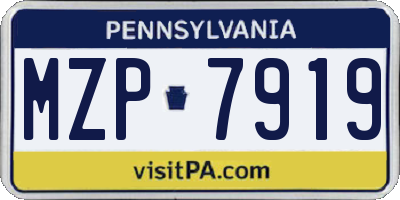 PA license plate MZP7919
