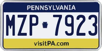 PA license plate MZP7923