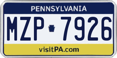 PA license plate MZP7926